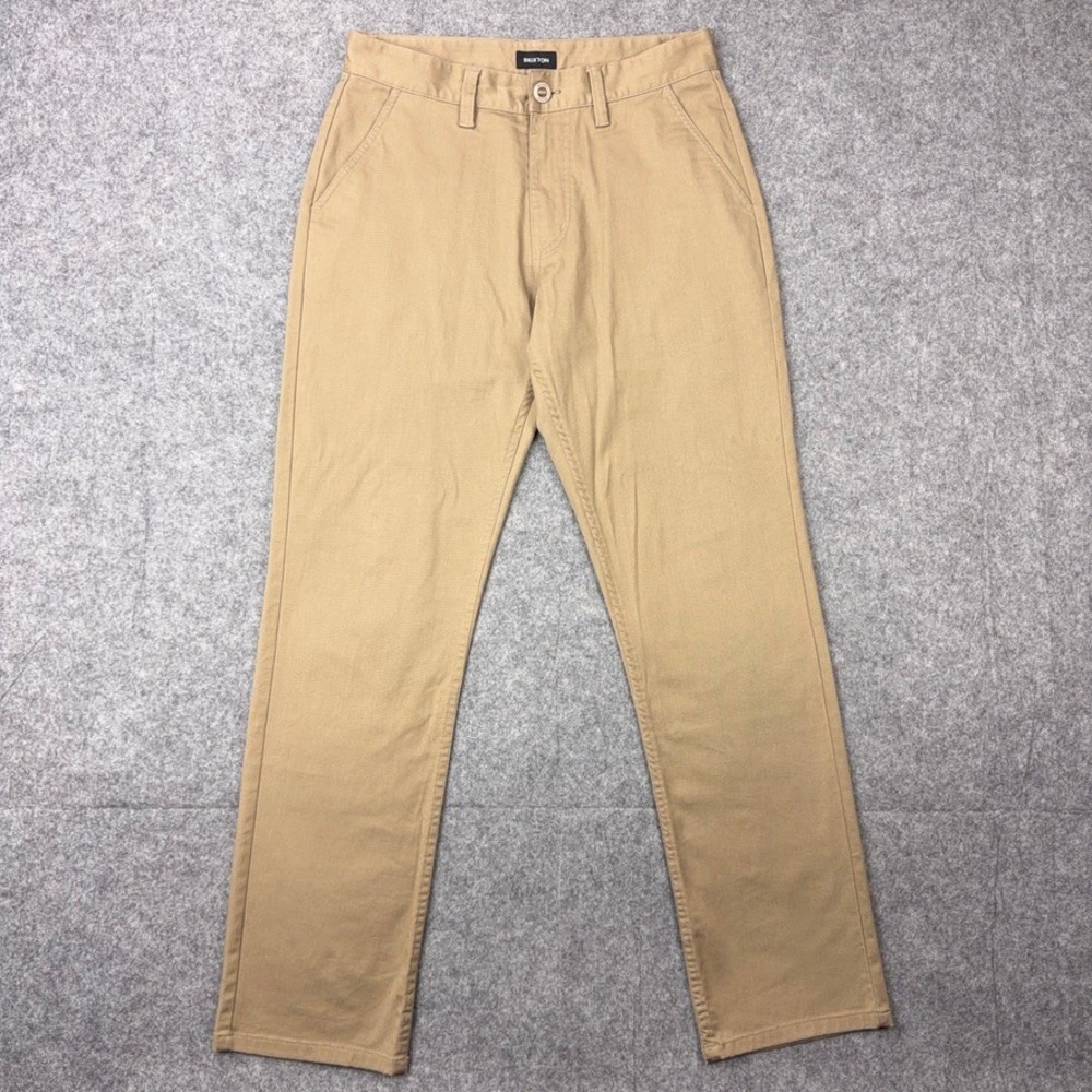Brixton Pants Mens 31x32 Khaki Choice‎ Regular Fit Straight Chino Stretch Skate